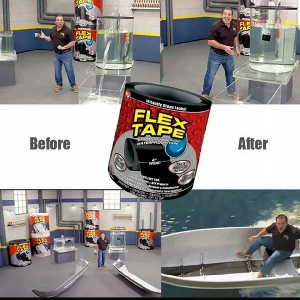 Flex Tape Cinta Adhesiva Caucho Tapa Fugas Resistente 10cm