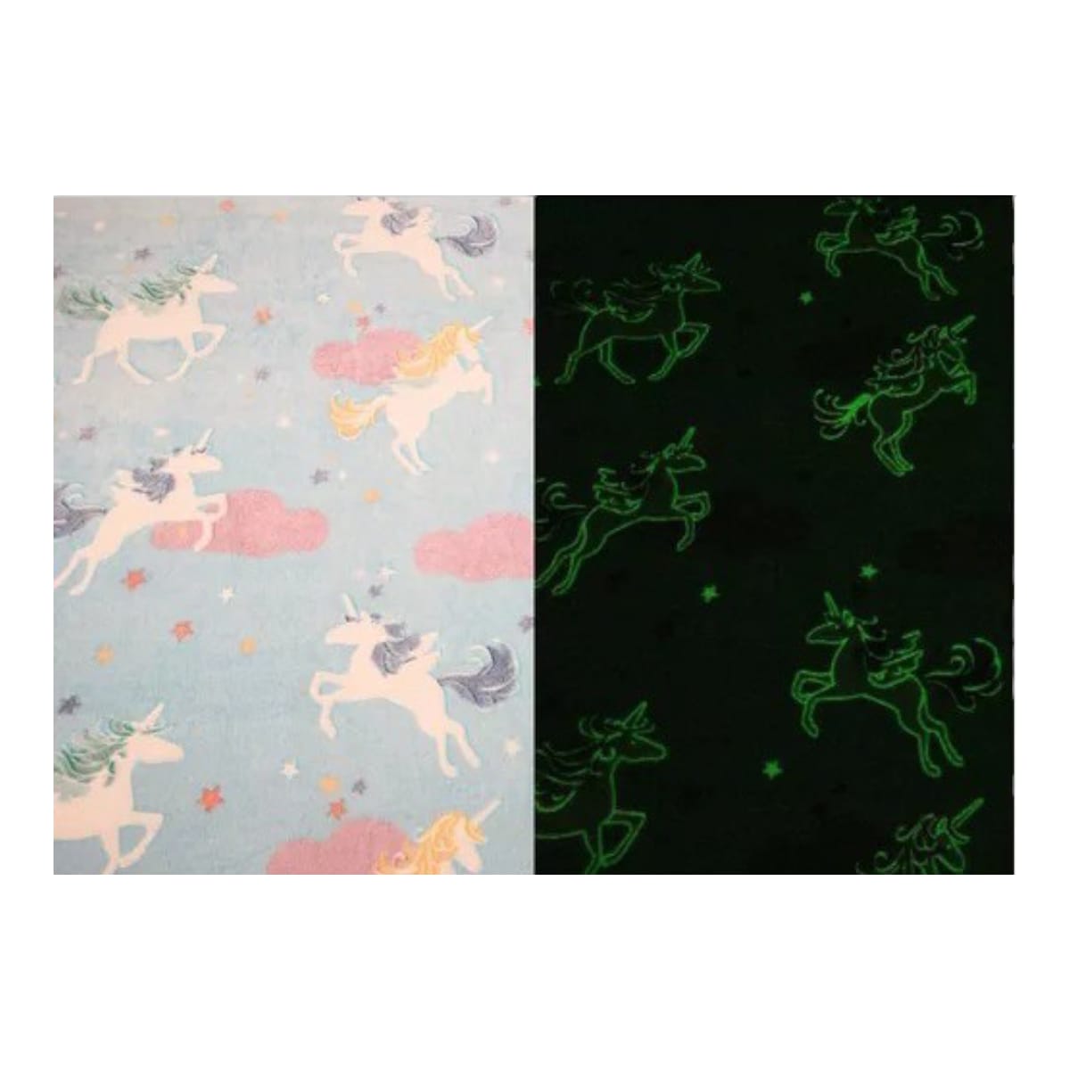 Cobija Frazada Individual Mágica Brilla Obscuridad Glow Dark