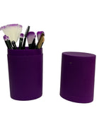 Kit Brochas Pelo Sintético Para Maquillaje Con Estuche 12pzs