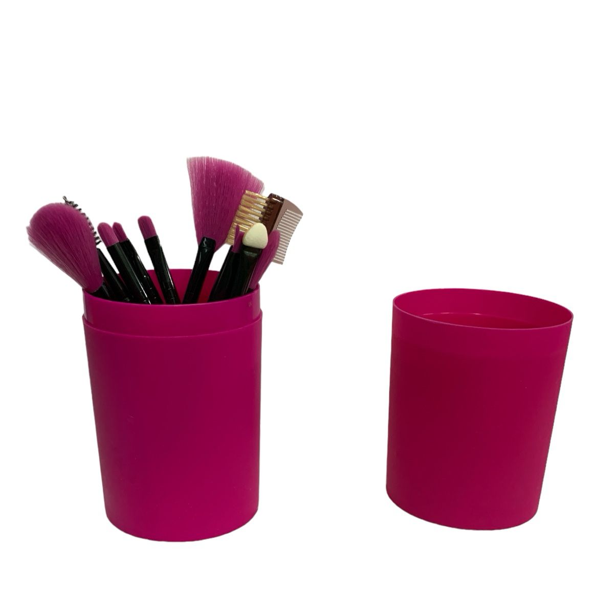 Kit Brochas Pelo Sintético Para Maquillaje Con Estuche 12pzs