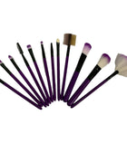 Kit Brochas Pelo Sintético Para Maquillaje Con Estuche 12pzs