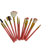 Kit Brochas Pelo Sintético Para Maquillaje Con Estuche 12pzs