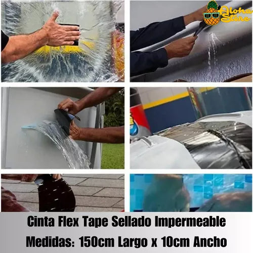 Flex Tape Cinta Adhesiva Caucho Tapa Fugas Resistente 10cm