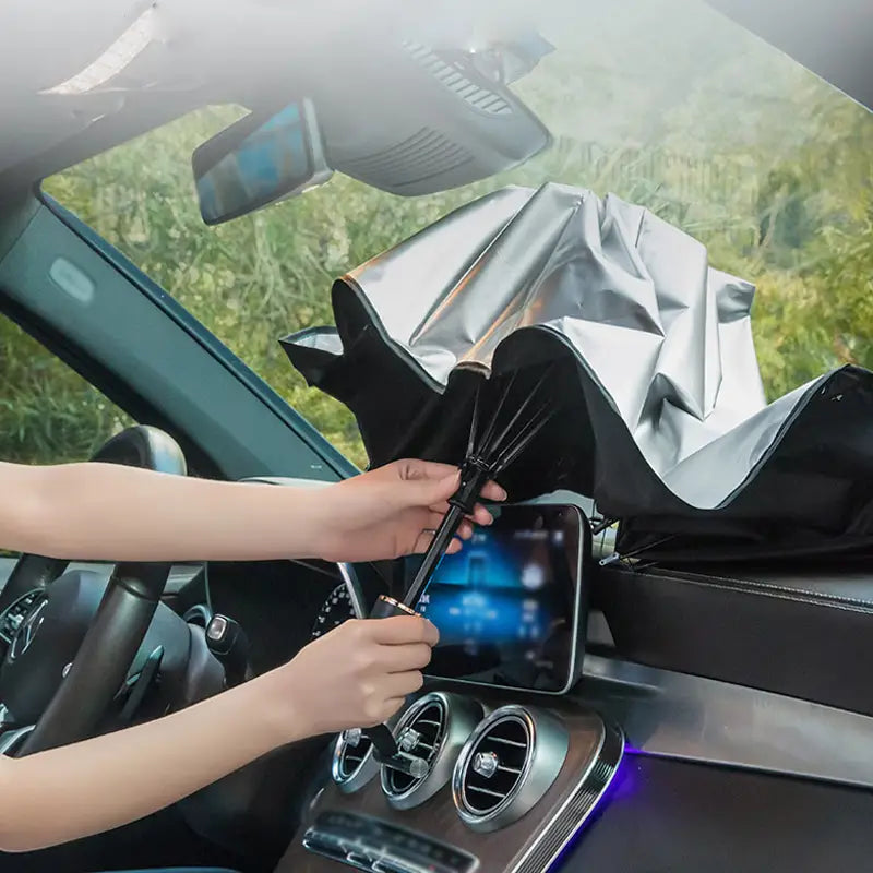 Paraguas Sombrilla Protector Parabrisas Rectráctil Interior Carro