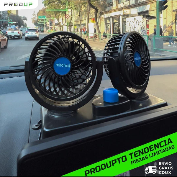 360 Grados Doble Ventilador Para Auto Carro Coche 12v