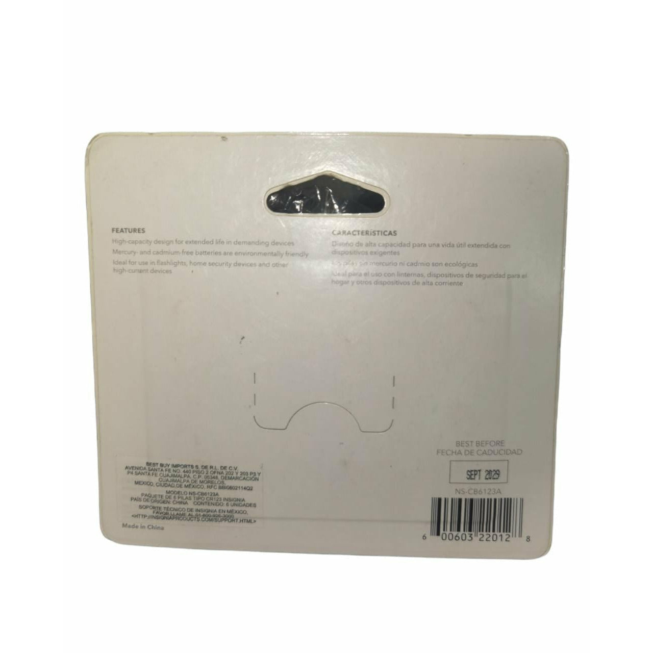 Pilas Cr123 Insignia Lithium Pack 6