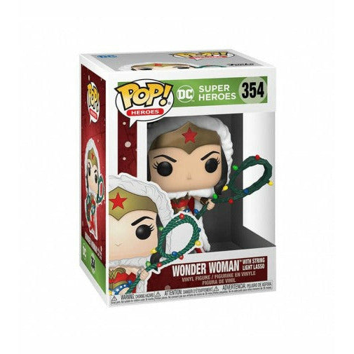 Funko Pop Wonder Woman Con Lazo De Luces Navideñas #354